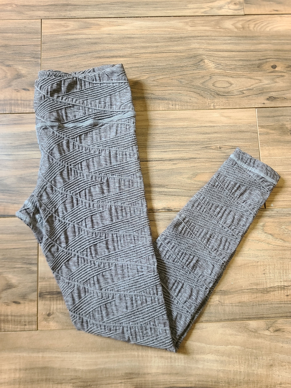 VIMMIA Textured Jacquard Leggings Mauve Ruched High Rise Size Medium Made In USA
